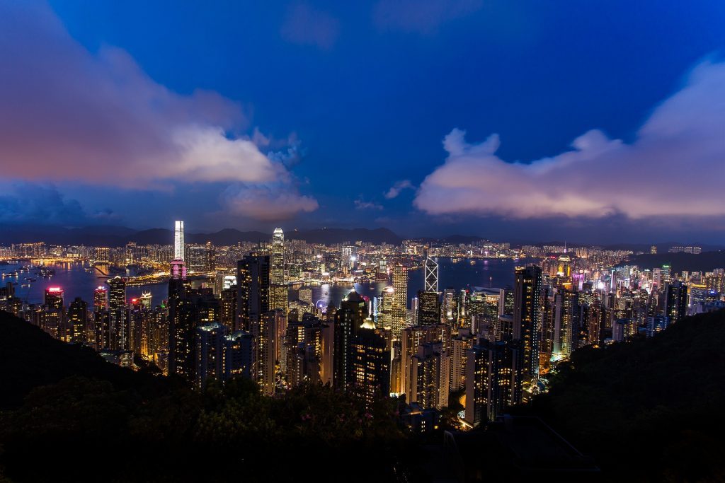 Spectacular night view of Hong Kong